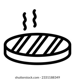 Grilled steak icon outline vector. Legume seed. Food burger