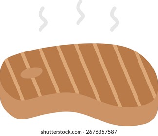 Icono de carne a la parrilla con vapor