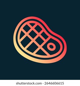 Grilled steak illustration with appetizing pattern. Icon Symbol Illustration