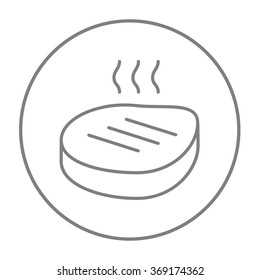 Grilled steak line icon.