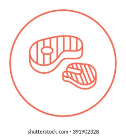 Grilled steak line icon.