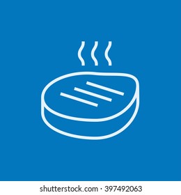 Icono de la línea de filete a la parrilla.