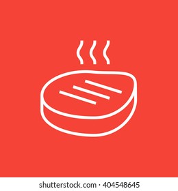Grilled steak line icon.