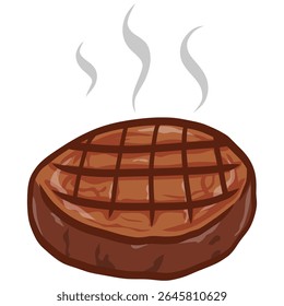 Grilled Steak Meat Barbecue Vector Illustration
