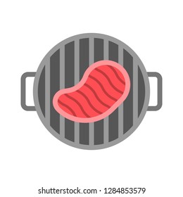 Grilled steak vector, Barbecue related flat design icon