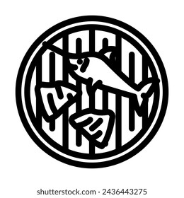 grilled swordfish sea cuisine line icon vector. grilled swordfish sea cuisine sign. isolated contour symbol black illustration