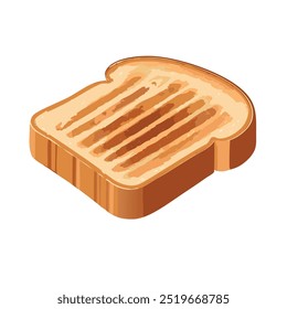 Grilled Toast Slice Vector Illustration