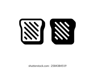 Grilled toast slices icon design vector