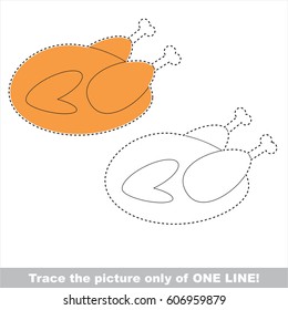Grilled Turkey. Dot to dot educational game for kids.