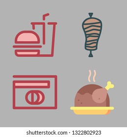 grilled vector icon set