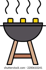 grilled  Vector illustration on a transparent background.Premium quality symmbols.Stroke vector icons for concept and graphic design.