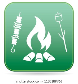 Grilled zephyr and  kebab icon. Vector illustration