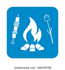 Grilled zephyr and  kebab icon. Vector illustration

