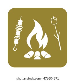 Grilled zephyr and  kebab icon. Vector illustration