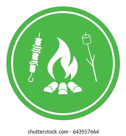 Grilled zephyr and  kebab icon. Vector illustration