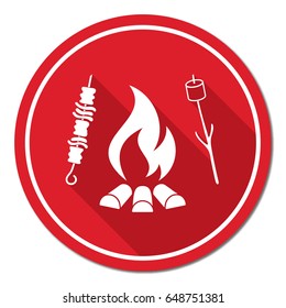 Grilled zephyr and  kebab icon. Vector illustration

