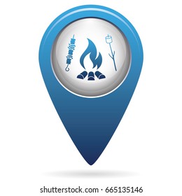 Grilled zephyr and  kebab icon. Vector illustration