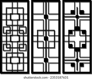 Grilles door and Gate decorations laser cut design, illustration vector design