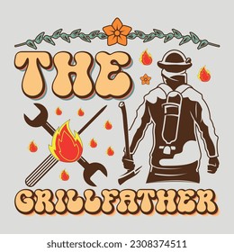 The Grillfather Happy Father's Day SVG Sublimation T-Shirt Graphic Father's Day T-Shirt