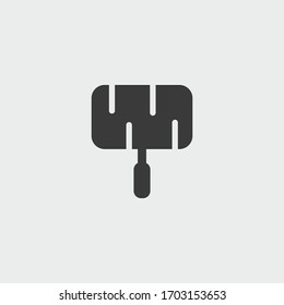 grilling basket icon. grilling basket vector on gray background
