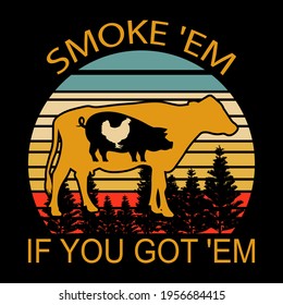 Grilling BBQ Design ready Editable Vector file for t-shirt, poster, mug, phone case, tote bag etc.