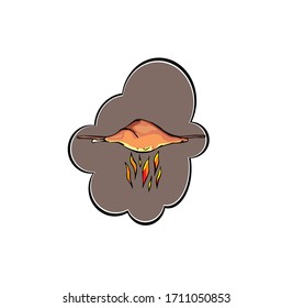 Grilling chicken isolated vector illustration 