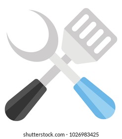 
Grilling and cooking tools,  spade and fork 
