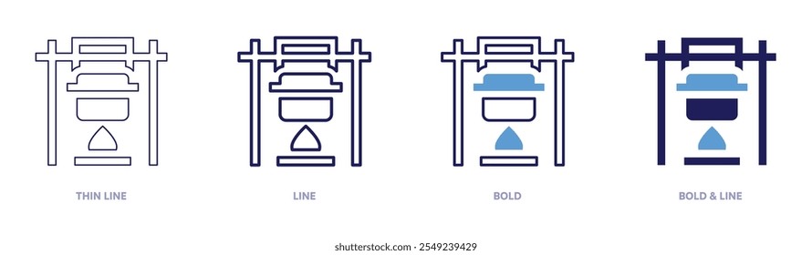 Grilling icon in 4 different styles. Thin Line, Line, Bold, and Bold Line. Duotone style. Editable stroke.