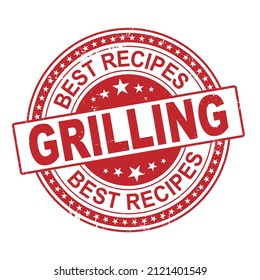 Grilling Recipes stamp ON A WHITE BACKGROUND