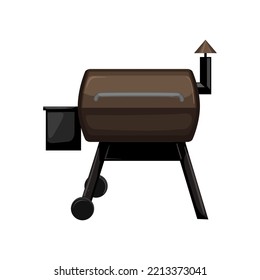 grilling smoker bbq cartoon. grilling smoker bbq sign. isolated symbol vector illustration