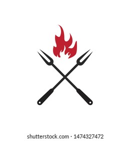 Grilling utensil graphic design template isolated illustration