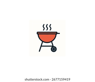 Illustration zum Grillen von Vektorsymbol.