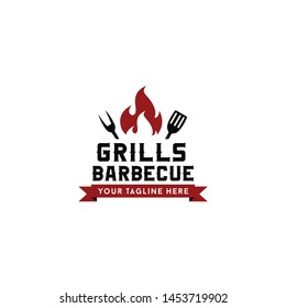 Grills barbecue/Bbq Garden Party Vector Logo Design Inspiration 