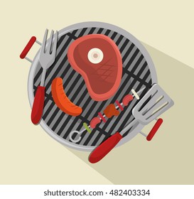 grills menu beef beer design isolated