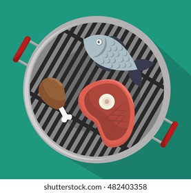 grills menu beef beer design isolated