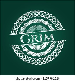 Grim chalkboard emblem