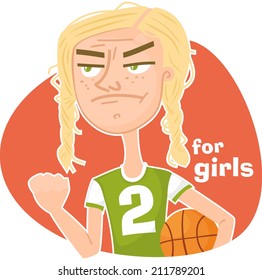 grim girl basketball player