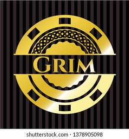 Grim gold emblem