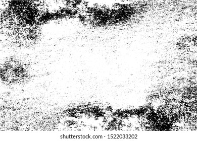 Grim grunge background black and white. Vector texture of cracks. Monochrome dirty surface. Vintage old pattern chipping