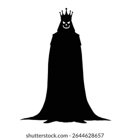 Grim king skull mask halloween costume silhouette.