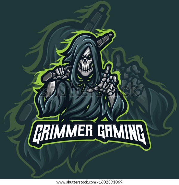 Grim Mascot E Sports Gaming Logo Stock Vector (Royalty Free) 1602391069