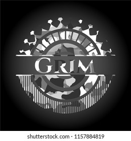 Grim on grey camouflaged pattern