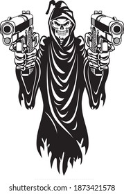 Grim Reaper Holding Ar15 Assault Rifle Stock Vector (Royalty Free ...