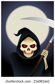 Grim reaper, the angel of abyss and death illustration