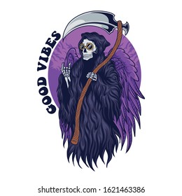 Grim Reaper Angel Vector Illustration