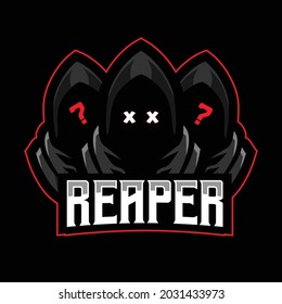 Grim Reaper Anonymous Mascot Gaming Logo,  Esport Logo