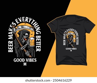 Grim Reaper beer t shirt design