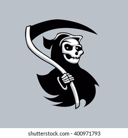 grim reaper black an white,