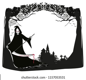 Grim reaper - black and white frame