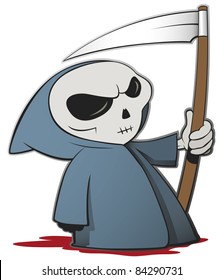 Grim reaper cartoon character isolated on a white background - Vector